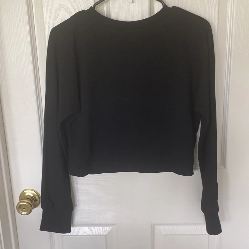“Zenica” black mock neck cropped top; size small; NWT - Picture 7 of 12